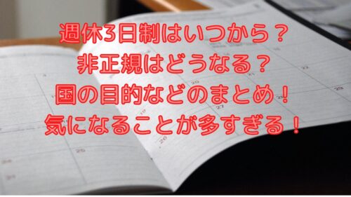 週休3日制はいつから 非正規はどうなる 国の目的などのまとめ 気になることが多すぎる Shioriのブログ